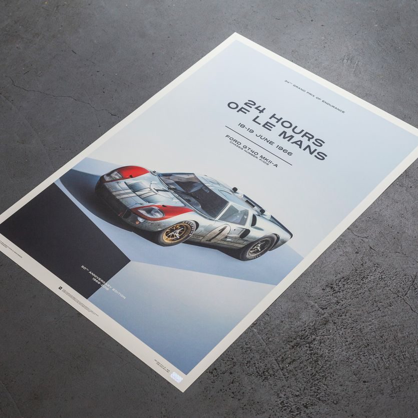 Ford Parts Car Vehicle Poster American Motor Company Blue Photo Logo Print