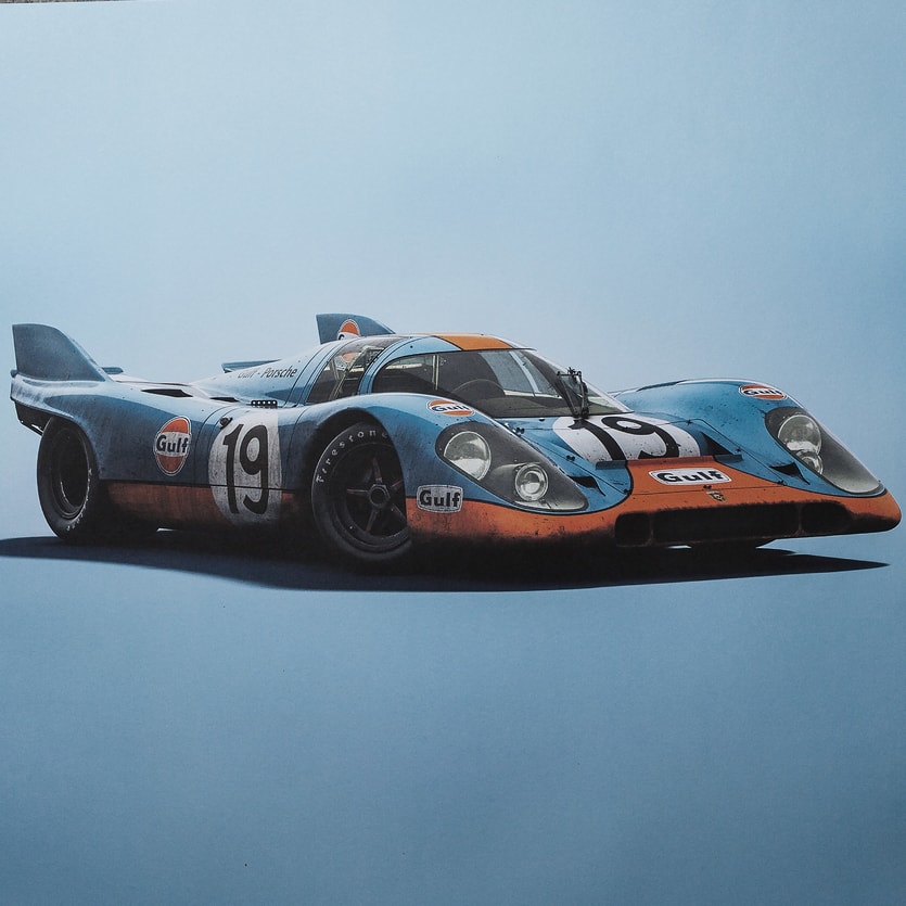 Automobilist Porsche 917 Gulf 24h Le Mans 1971 Colors Of