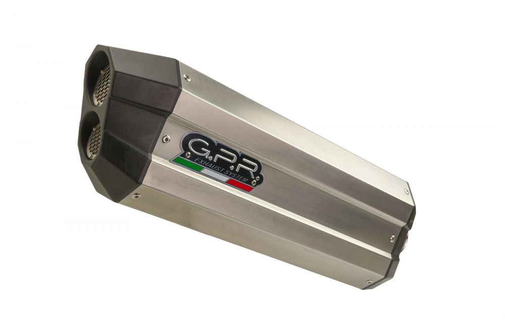 GPR Koncovka výfuku Slip-on GPR SONIC E5.BM.107.SOTIT Brushed Titanium zahrnuje spojovací svod a odnímatelný dB killer