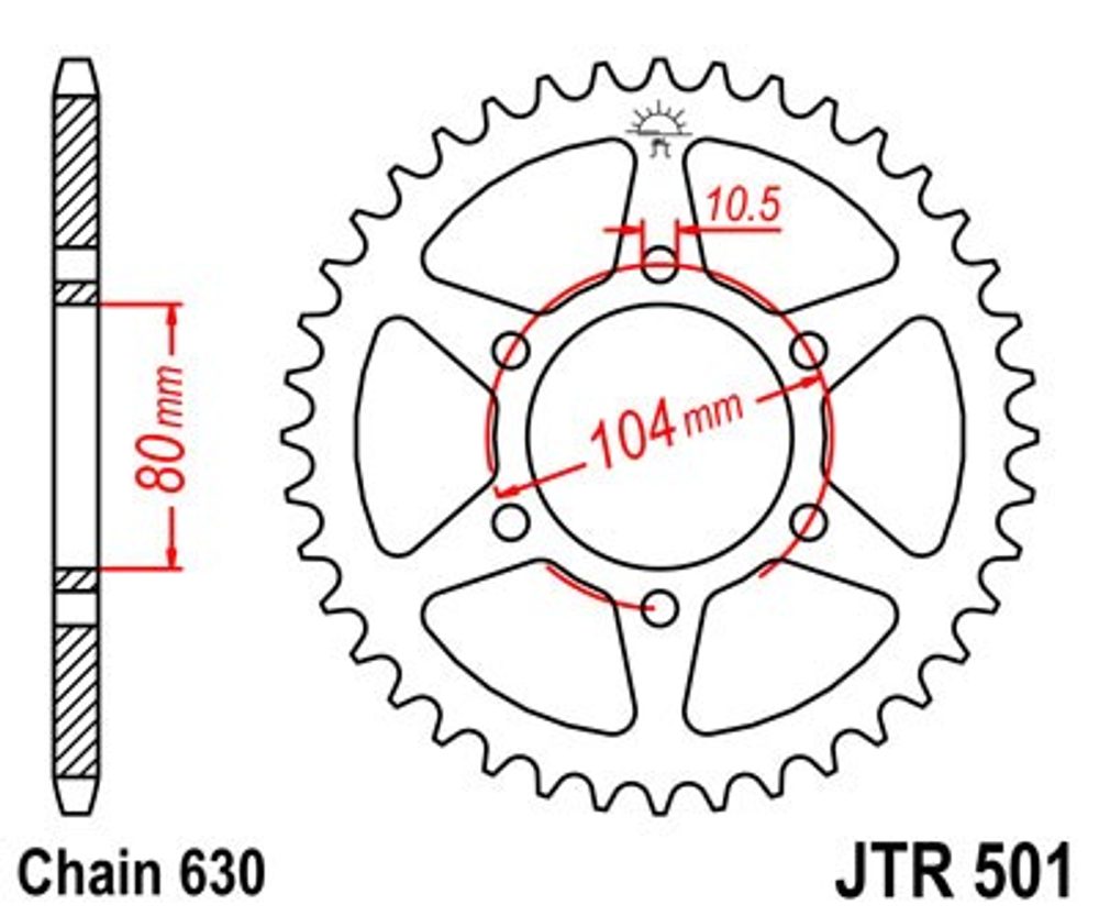 JT Řetězová rozeta JT JTR 501-34 34 zubů, 630