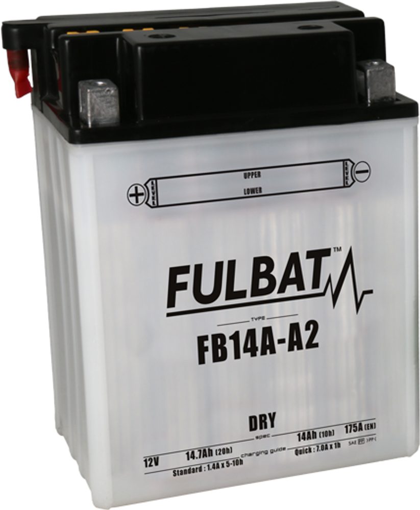 FULBAT Konvenční motocyklová baterie FULBAT FB14A-A2 (YB14A-A2) Včetně balení kyseliny
