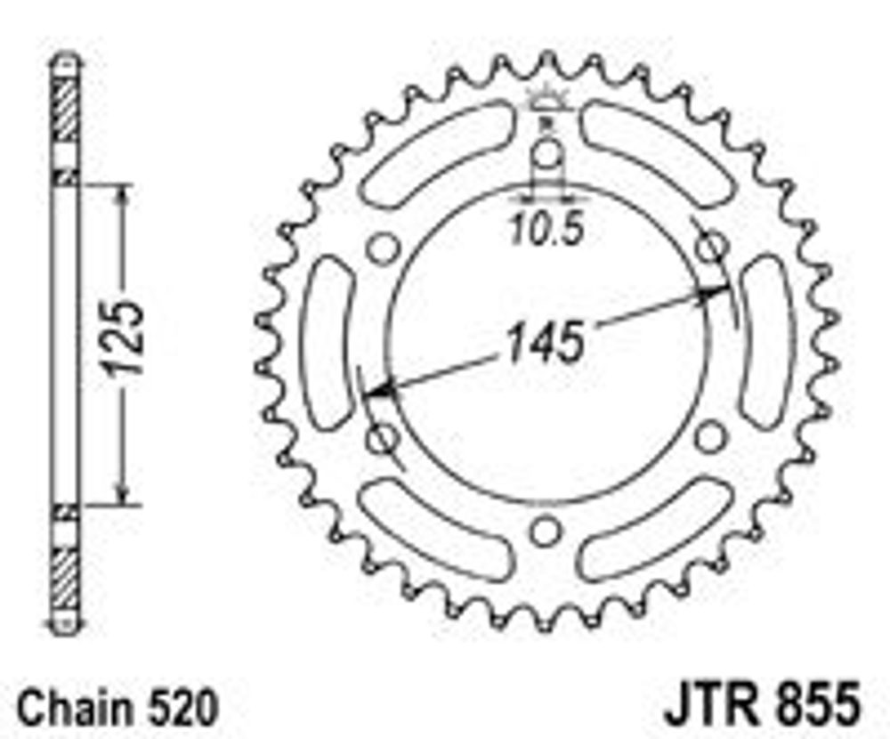 JT Řetězová rozeta JT JTR 855-45 45 zubů, 520