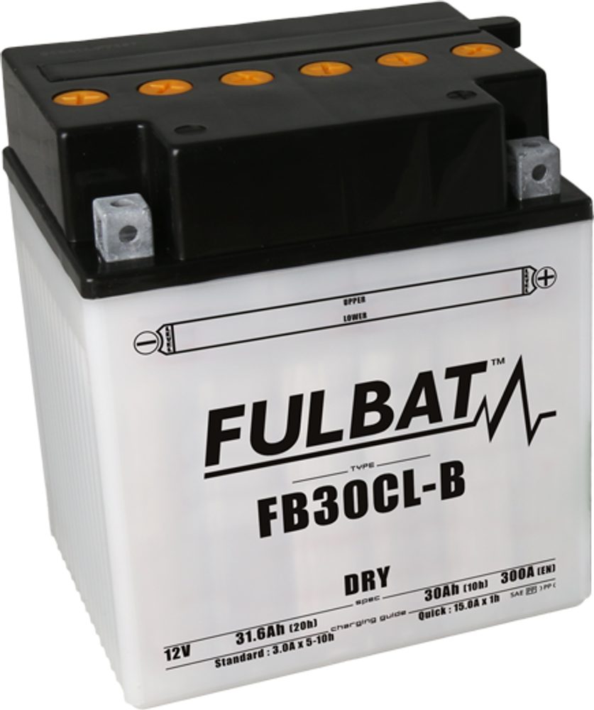 FULBAT Konvenční motocyklová baterie FULBAT FB30CL-B (YB30CL-B) Včetně balení kyseliny