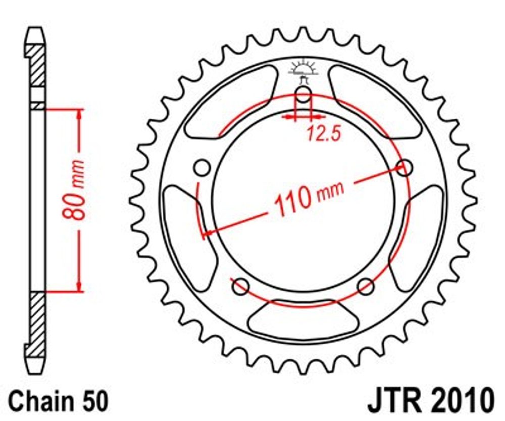 JT Řetězová rozeta JT JTR 2010-46 46 zubů, 530