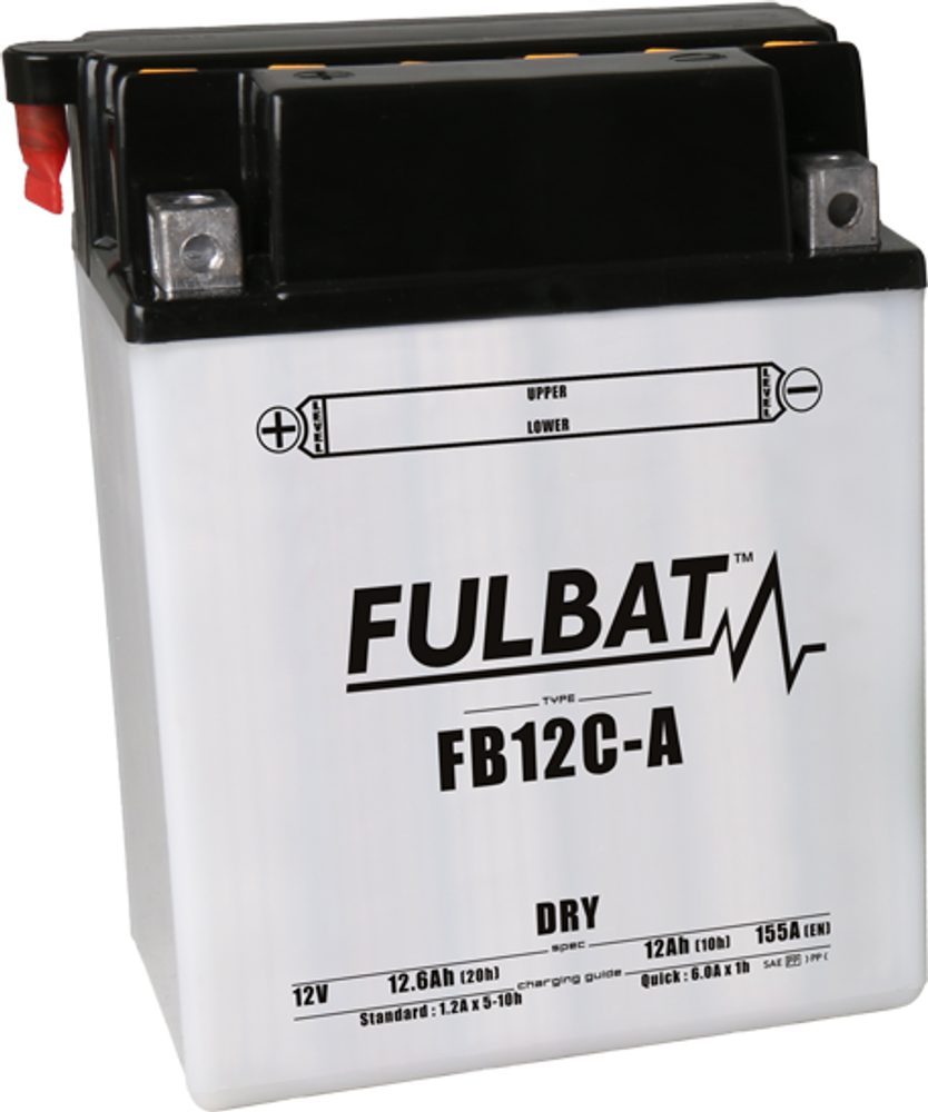 FULBAT Konvenční motocyklová baterie FULBAT FB12C-A (YB12C-A) Včetně balení kyseliny