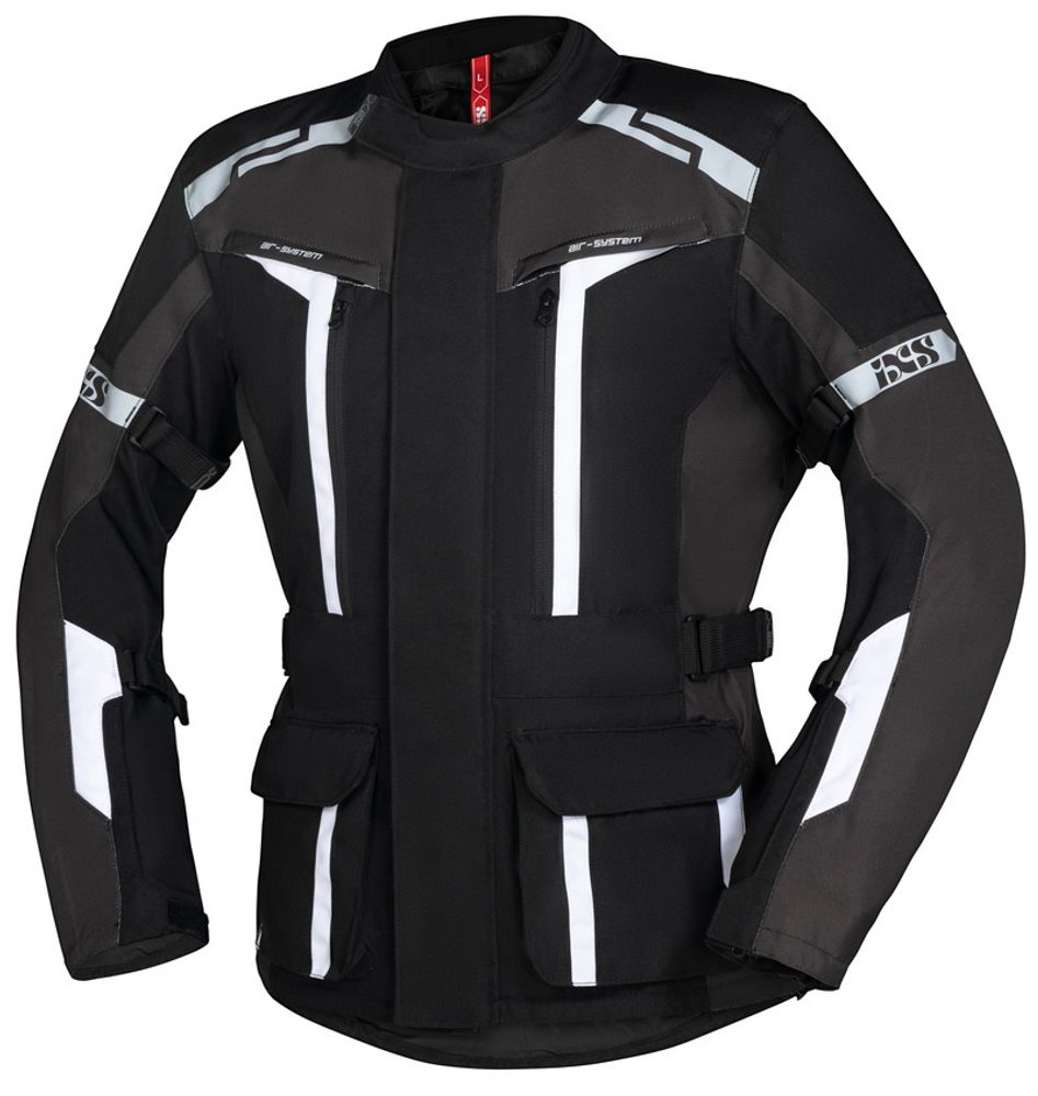 IXS Cestovní textilní bunda iXS EVANS-ST 2.0 - černobílá