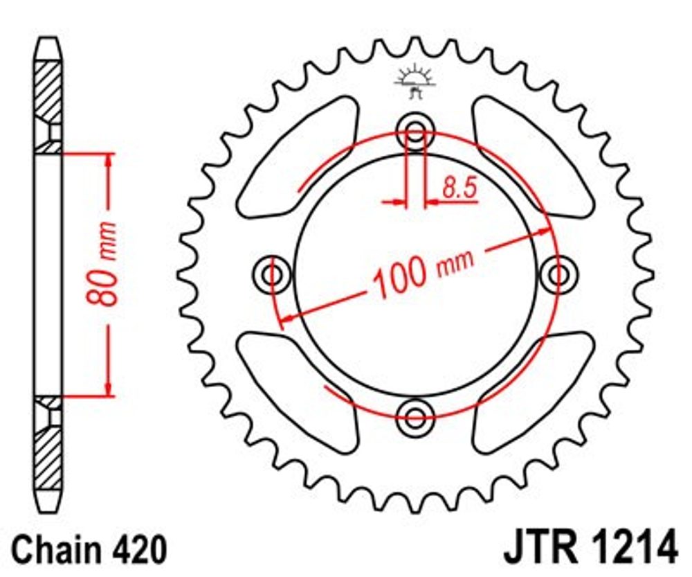 JT Řetězová rozeta JT JTR 1214-49 49 zubů, 420