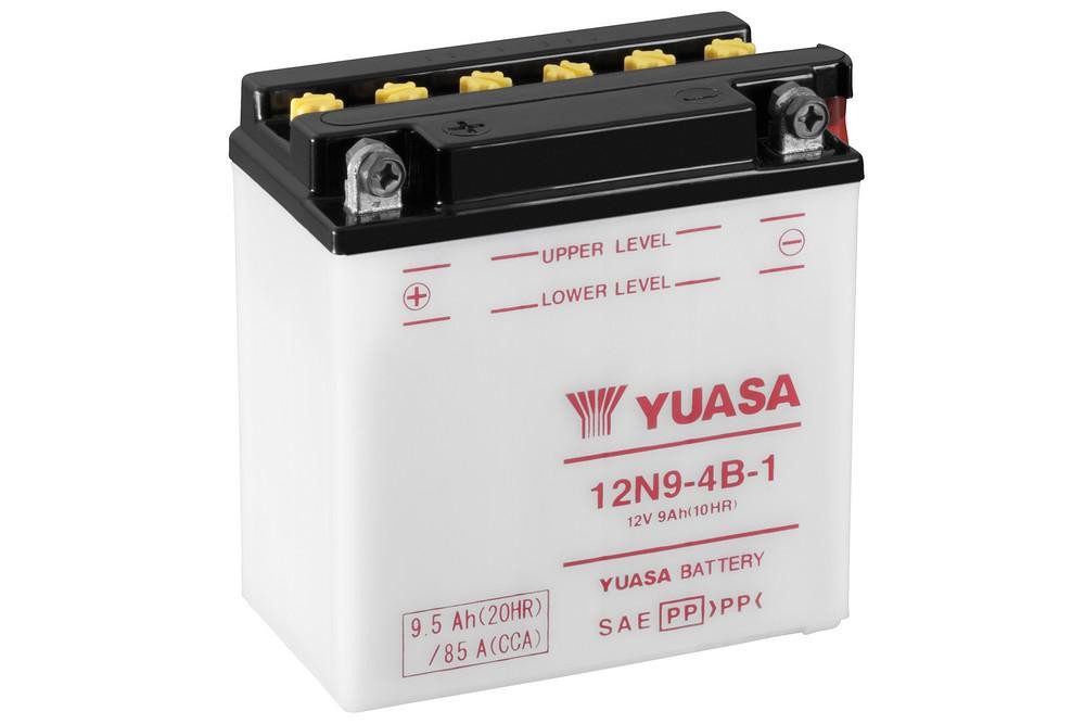 YUASA Konvenční 12V akumulátor vč. kyseliny YUASA 12N9-4B-1