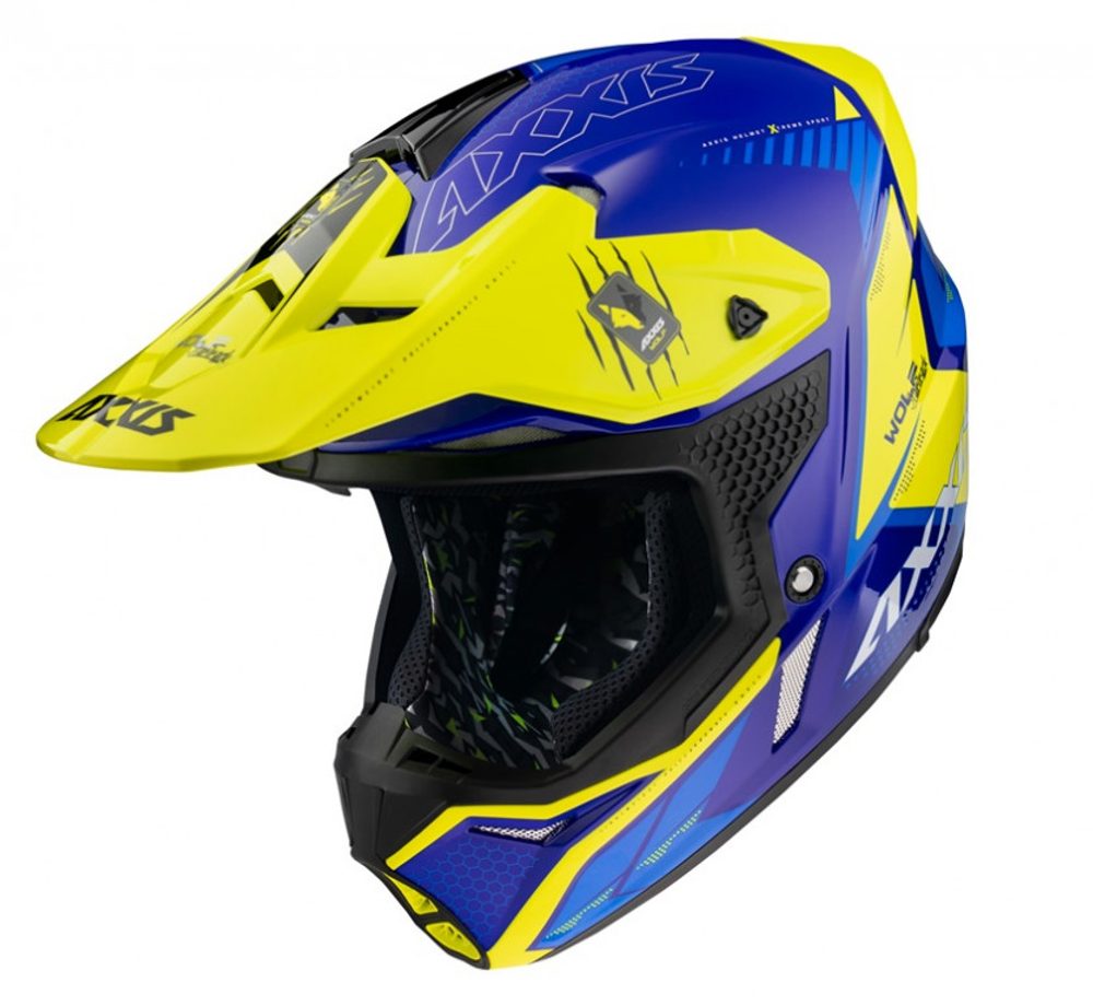 AXXIS Motokrosová helma AXXIS WOLF ABS star track c17 matná modrá - M