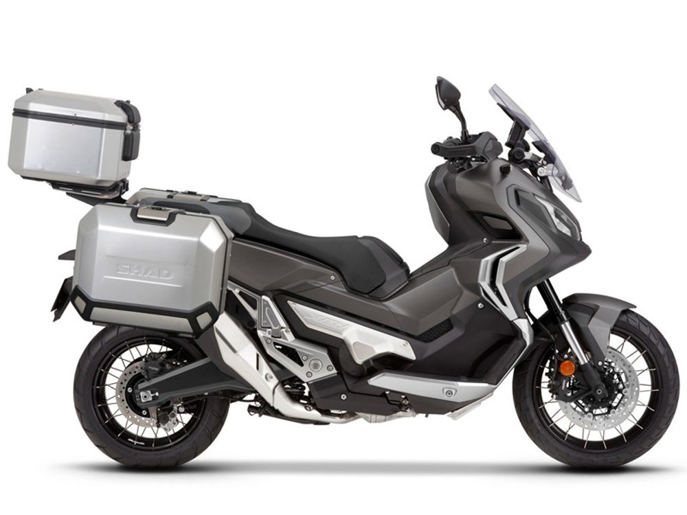 SHAD Kompletní sada hliníkových kufrů SHAD TERRA, 48L topcase 36L/36L boční kufry, včetně montážní sady a plotny SHAD HONDA X-ADV 750