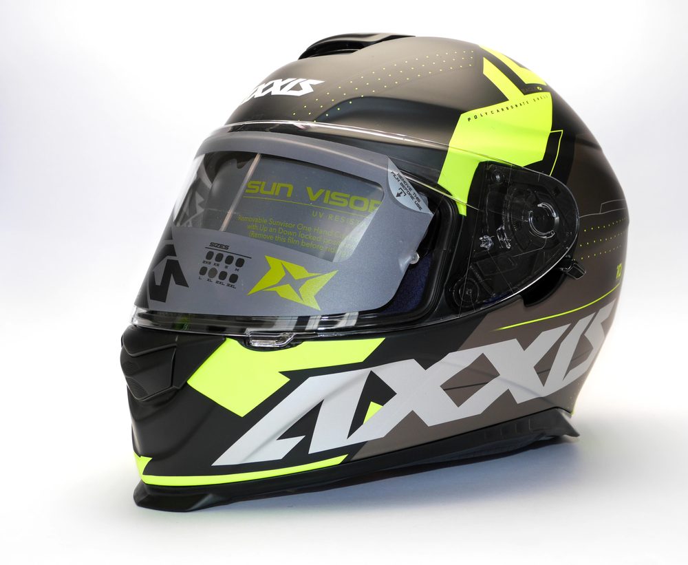 AXXIS Integrální helma AXXIS EAGLE SV DIAGON D2 matná fluor žlutá