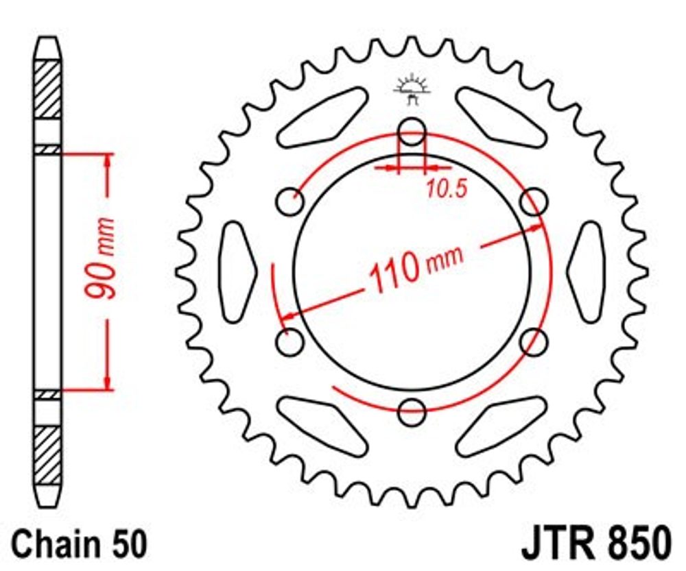 JT Řetězová rozeta JT JTR 850-32 32 zubů, 530