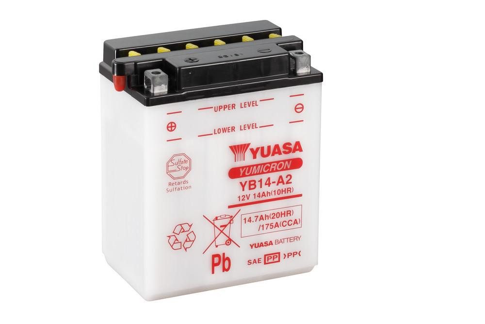 YUASA Yumicron akumulátor vč. kyseliny YUASA YB14-A2