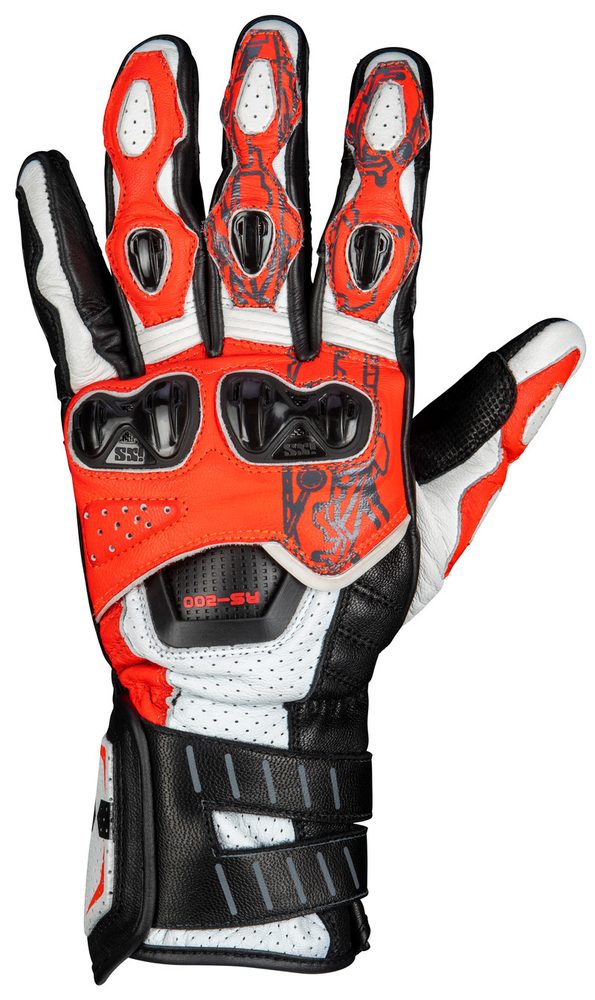 IXS Kožené sportovní rukavice iXS RS-200 3.0 červené - 3XL