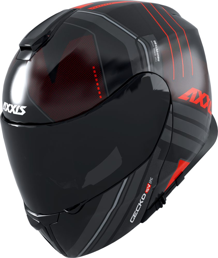 AXXIS Výklopná helma AXXIS GECKO SV ABS epic b5 matná fluor červená M