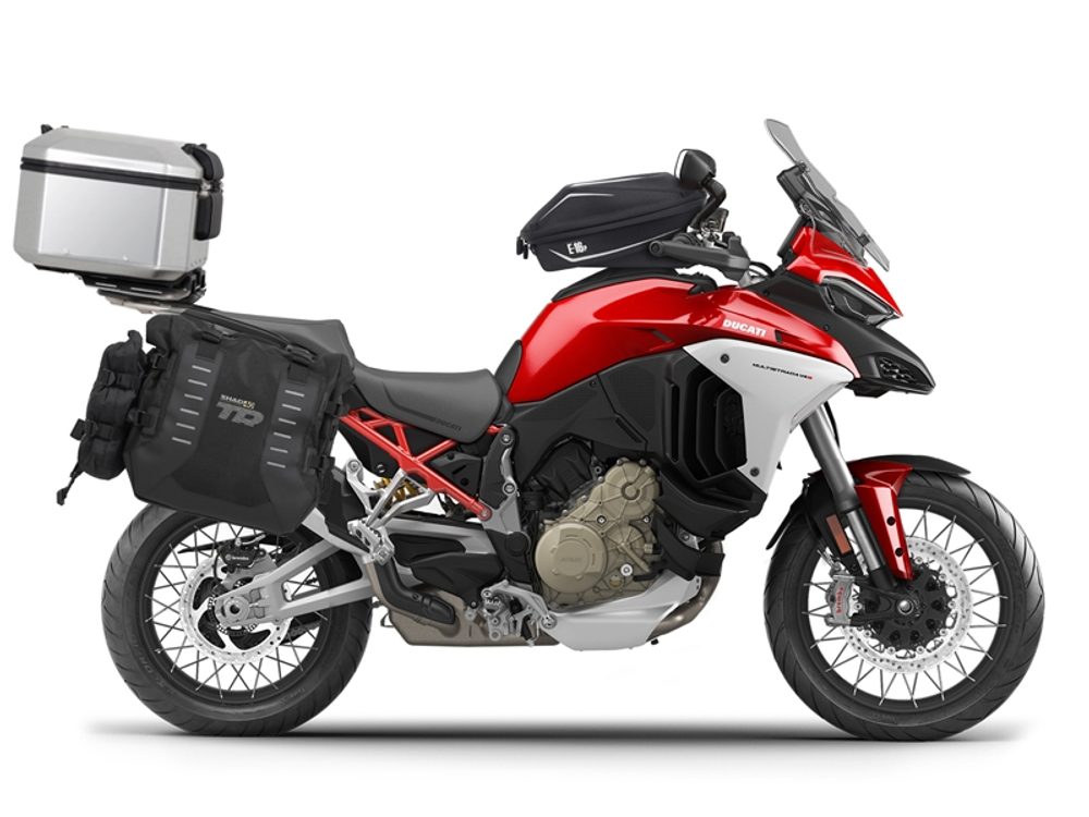 SHAD Kompletní sada bočních adventure brašen SHAD TERRA TR40 a hliníkového 55L vrchního kufru, včetně montážní sady SHAD Ducati Multistrada 1200 V4