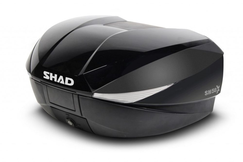 SHAD Vrchní kufr na motorku s barevným krytem SHAD SH58X Lesklá černá se zámkem PREMIUM