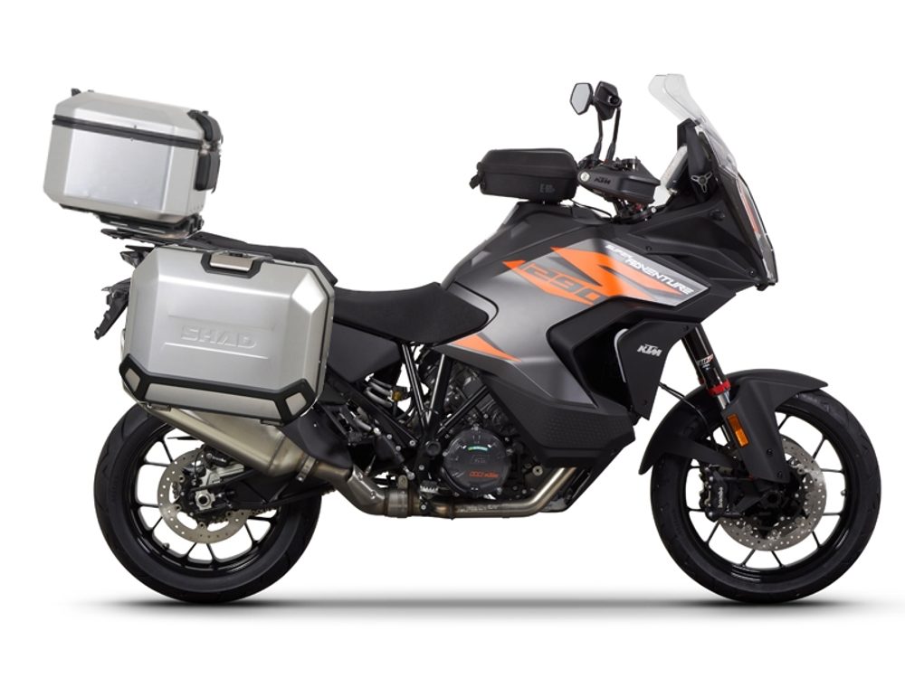 SHAD Kompletní sada hliníkových kufrů SHAD TERRA, 37L topcase 36L/47L boční kufry, včetně montážní sady a plotny SHAD KTM Super Adventure 1290 (R, S)