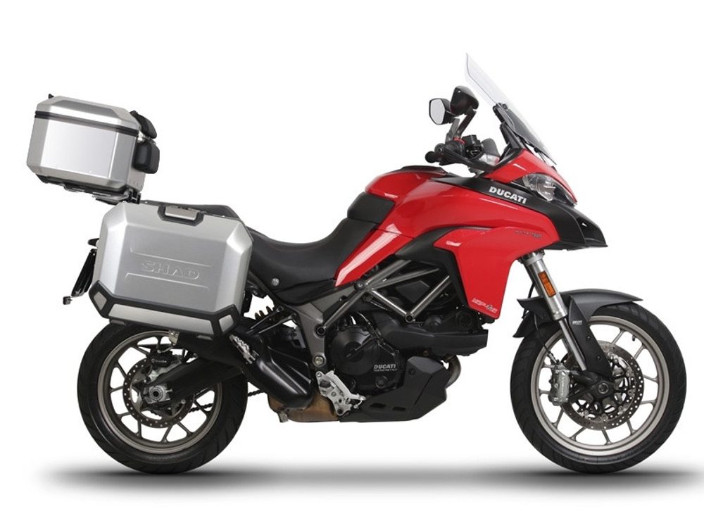 SHAD Kompletní sada hliníkových kufrů SHAD TERRA, 48L topcase 47L/47L boční kufry, včetně montážní sady a plotny SHAD DUCATI MULTISTRADA 950 / 1200 / 1260