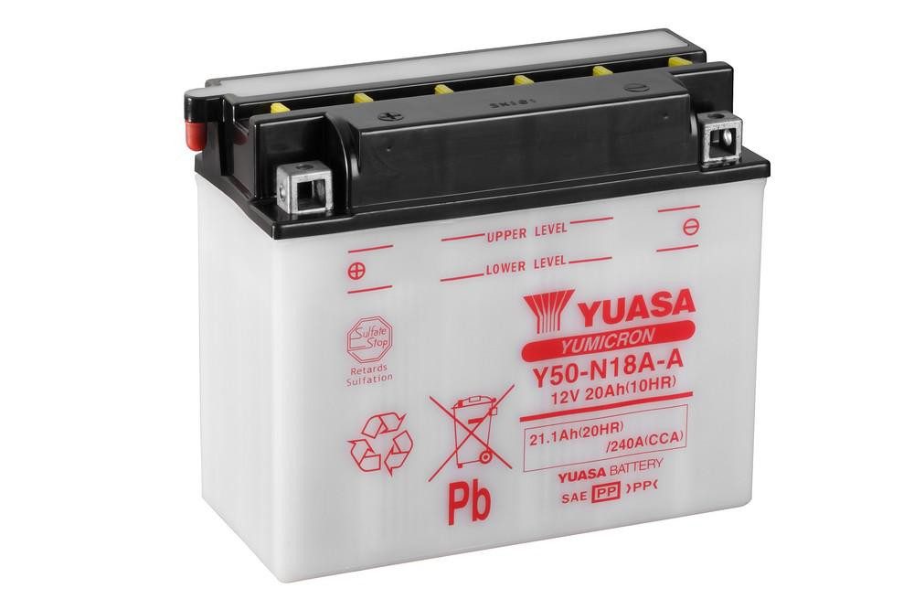 YUASA Yumicron akumulátor bez kyseliny YUASA Y50-N18A-A