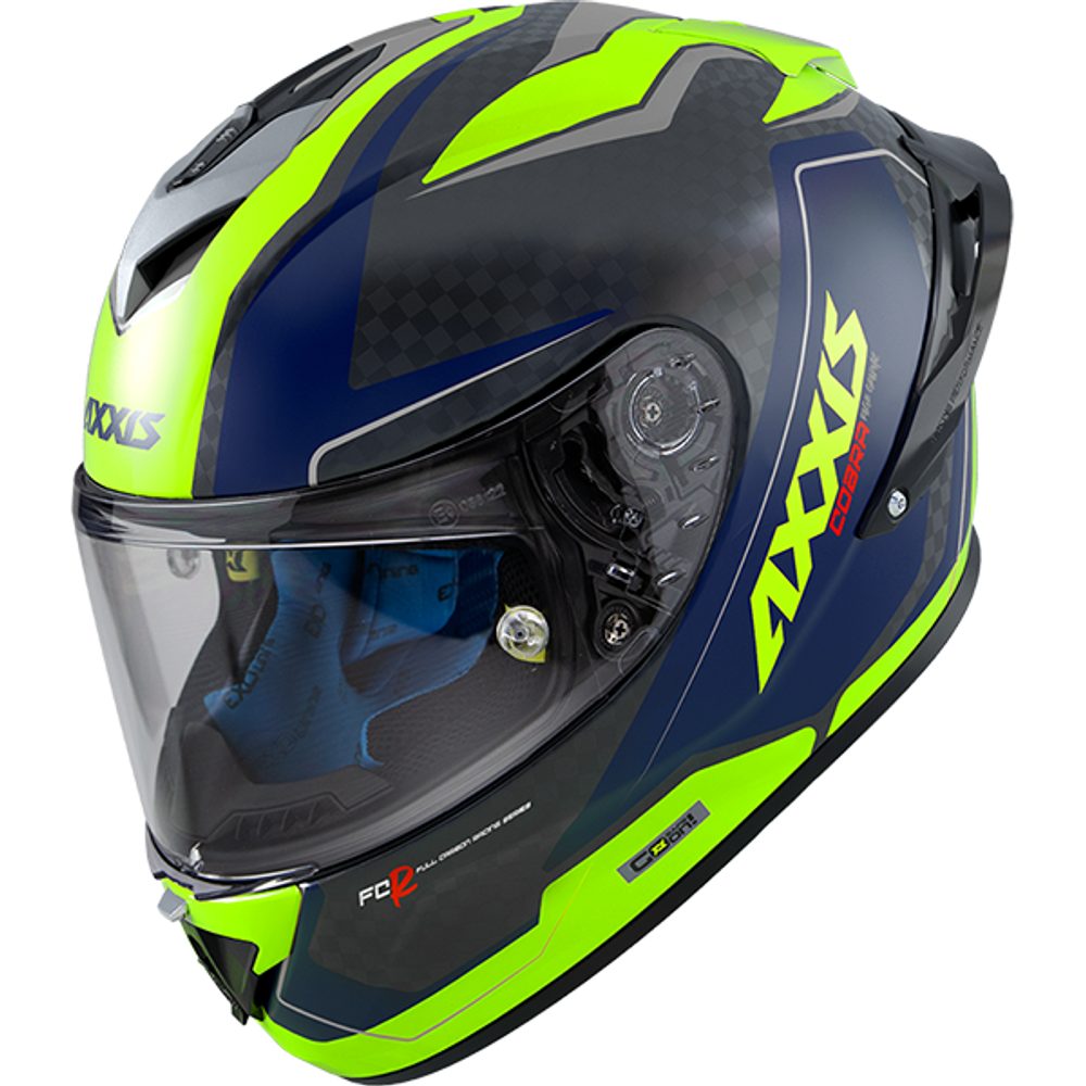 AXXIS integrální helma COBRA RAGE A3 lesklá - fluo žlutá - XL