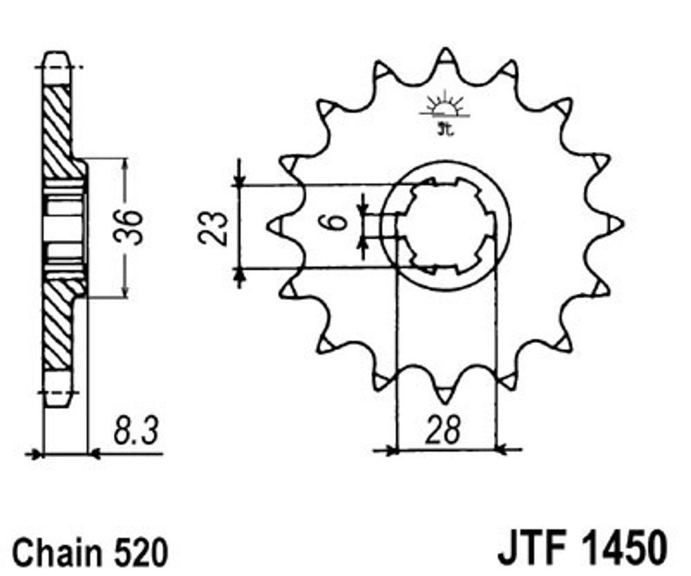 JT Řetězové kolečko JT JTF 1450-13 13 zubů, 520