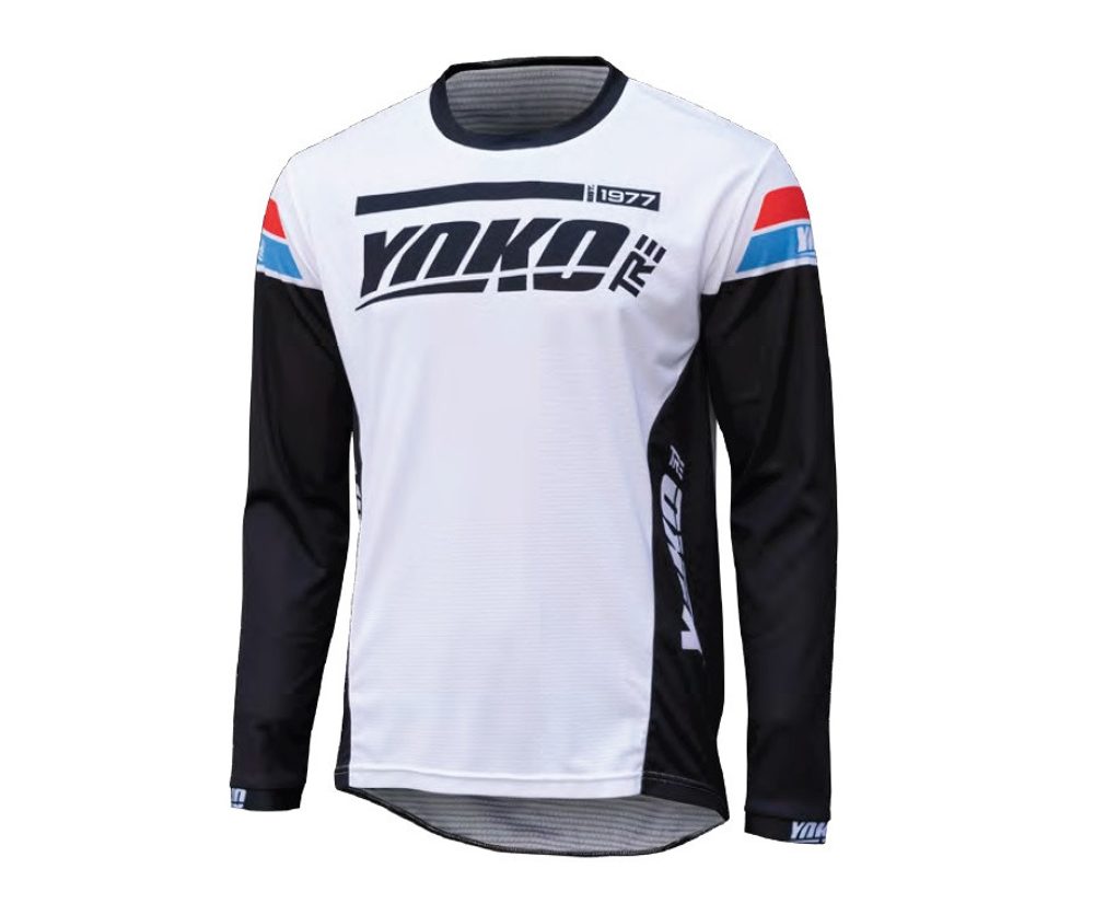 YOKO Motokrosový dres YOKO TRE bílá/černá
