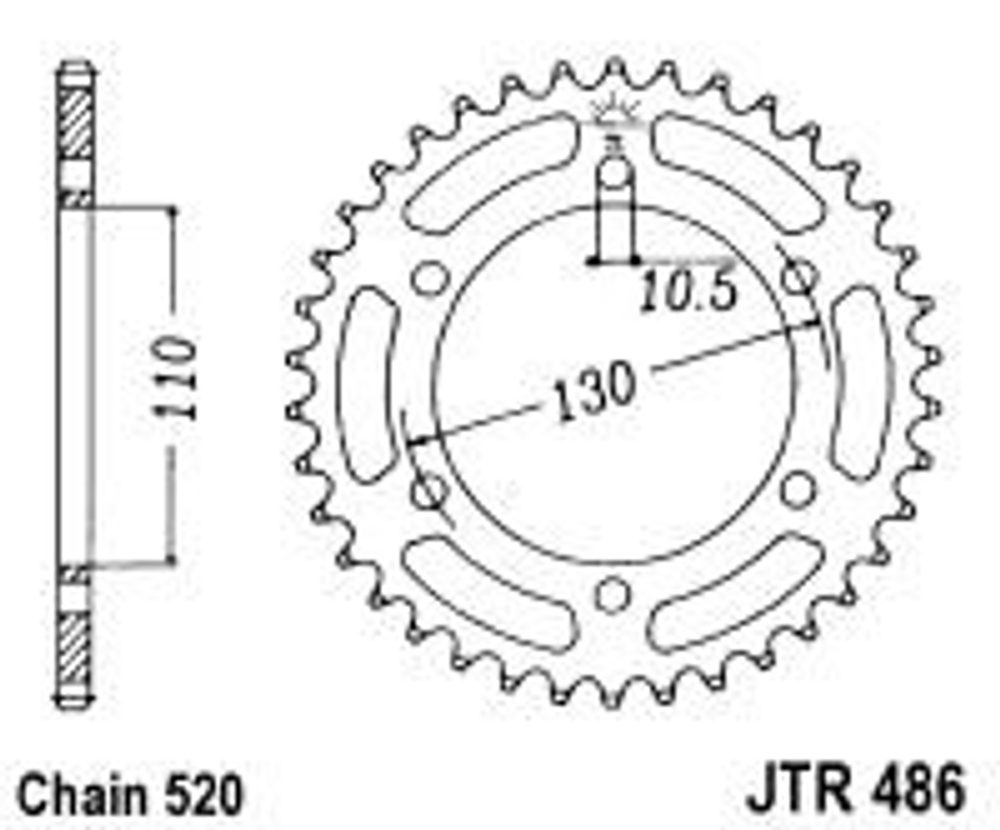 JT Řetězová rozeta JT JTR 486-44 44 zubů, 520