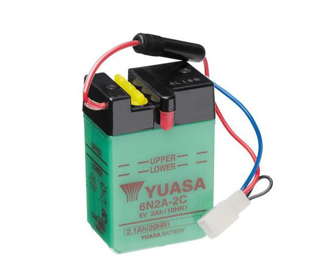 YUASA Konvenční 6V akumulátor bez kyseliny YUASA 6N2A-2C