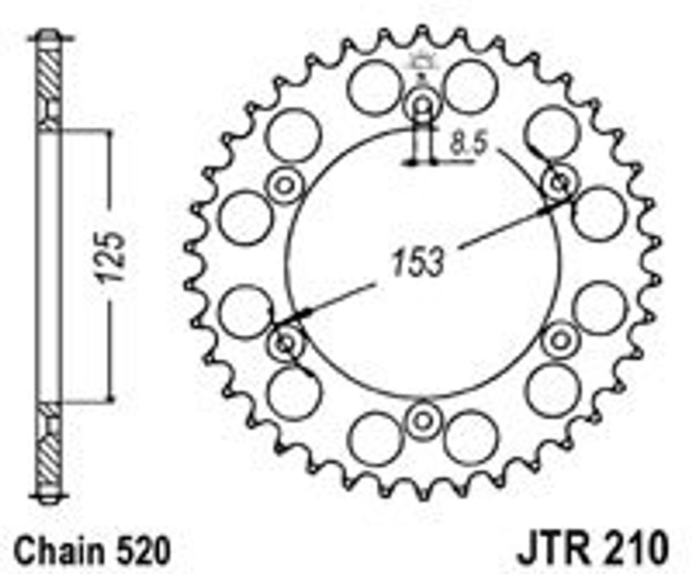 JT Řetězová rozeta JT JTR 210-38 38 zubů, 520