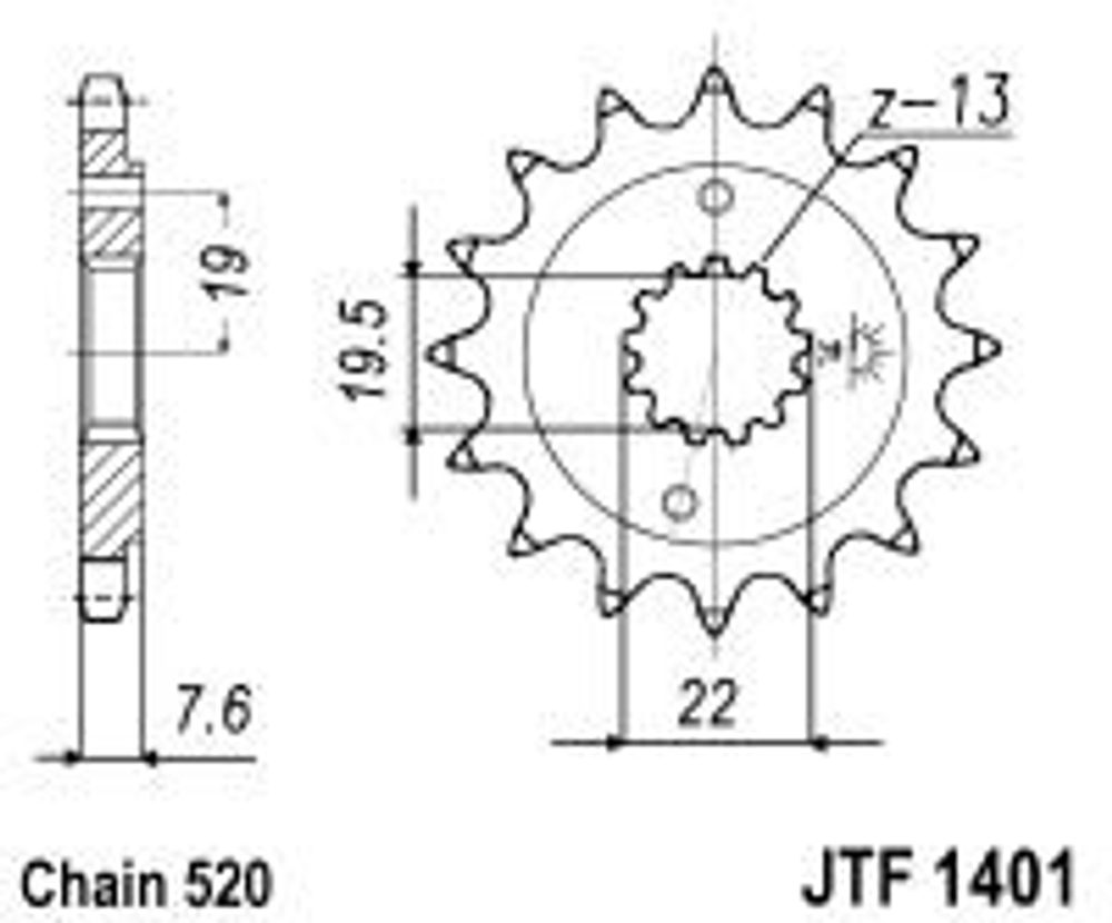 JT Řetězové kolečko JT JTF 1401-16 16 zubů, 520