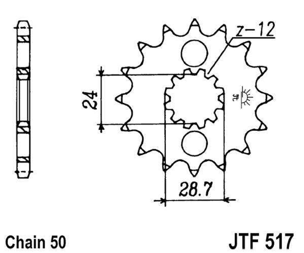 JT Řetězové kolečko JT JTF 517-16 16 zubů, 530