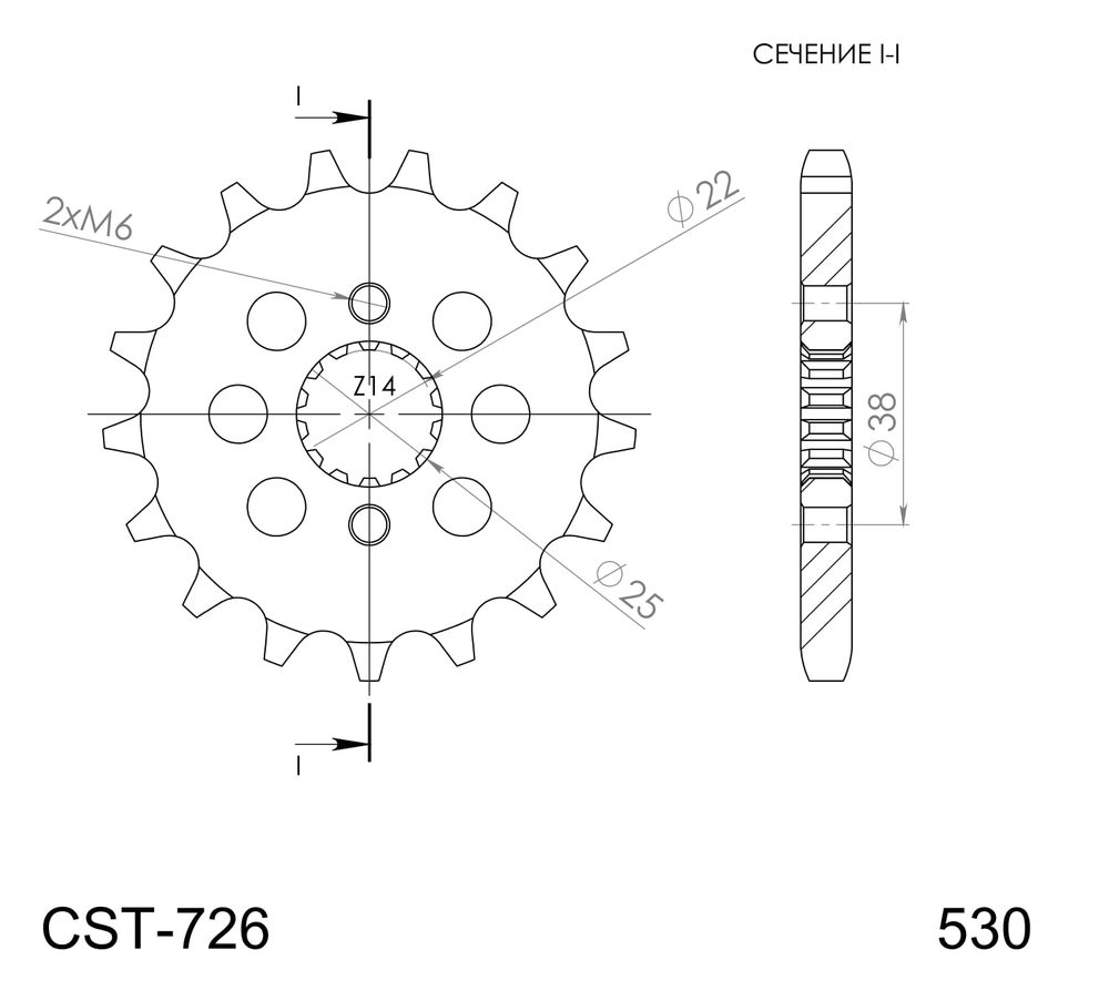 SUPERSPROX Řetězové kolečko SUPERSPROX CST-726:14