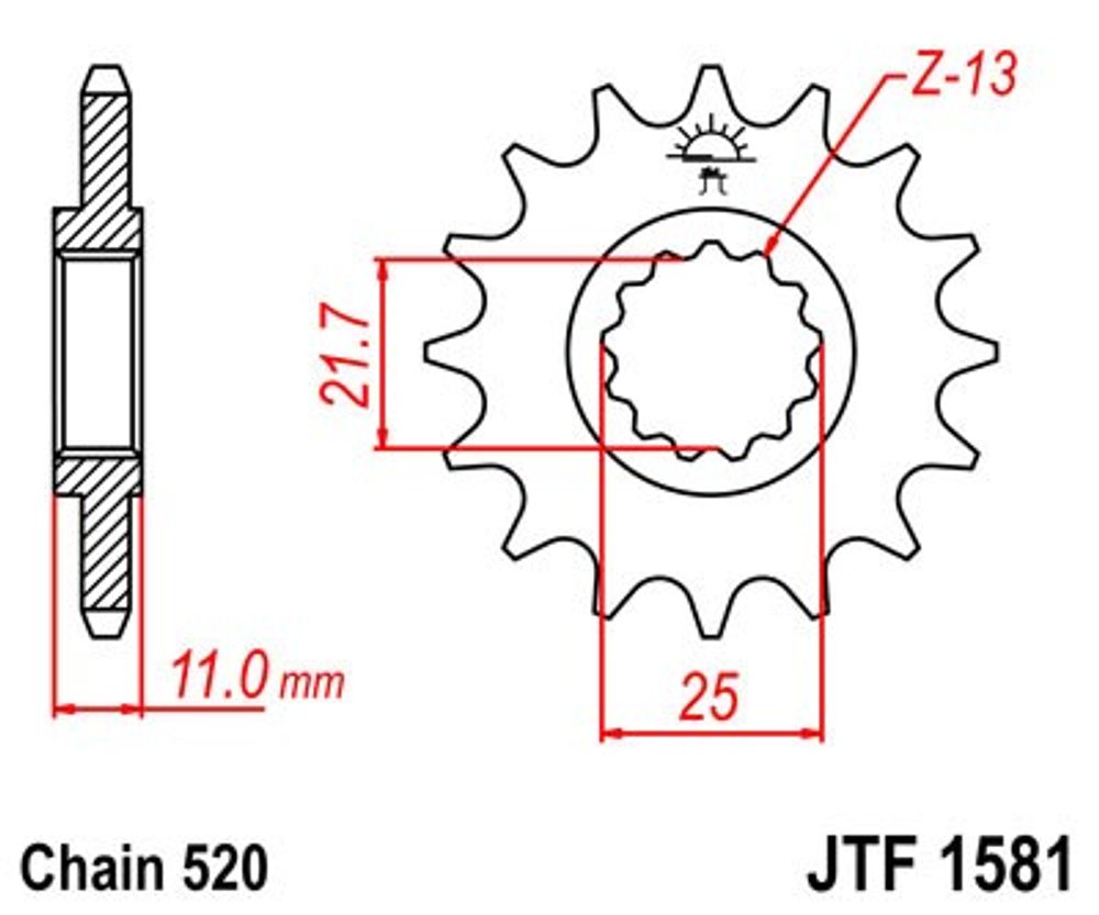 JT Řetězové kolečko JT JTF 1581-13 13 zubů, 520