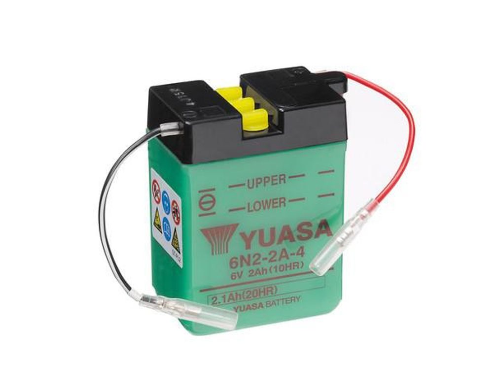 YUASA Konvenční 6V akumulátor bez kyseliny YUASA 6N2-2A-4