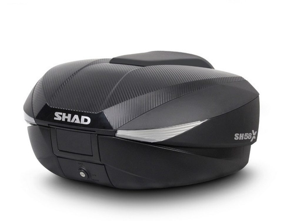 SHAD Vrchní kufr na motorku SHAD SH58X D0B58206 karbon (rozšiřitelný koncept) se zámkem PREMIUM
