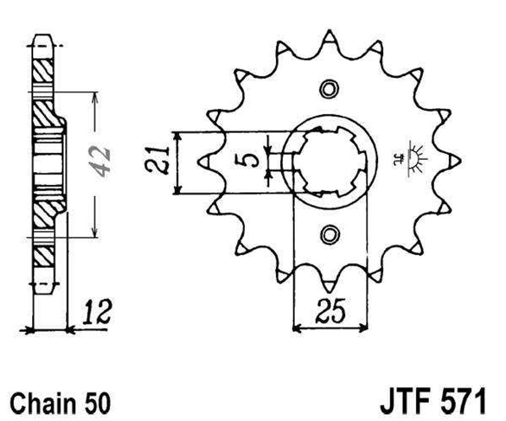 JT Řetězové kolečko JT JTF 571-16 16 zubů, 530