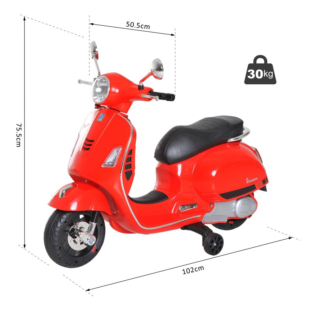 Vespa Dětský elektrický skůtr Vespa - červená