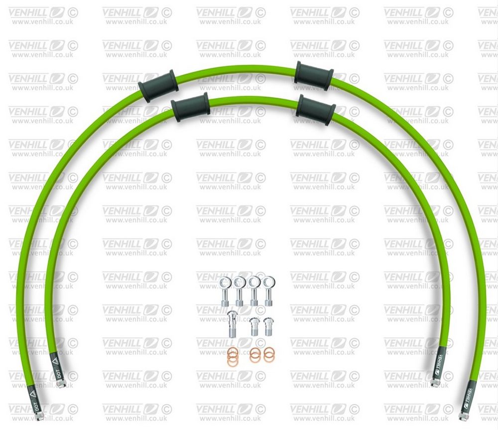 Venhill STANDARD Hadice přední brzdy sada Venhill POWERHOSEPLUS SUZ-5010FS-GR (2 hadice v sadě) zelené hadice, nerezové koncovky