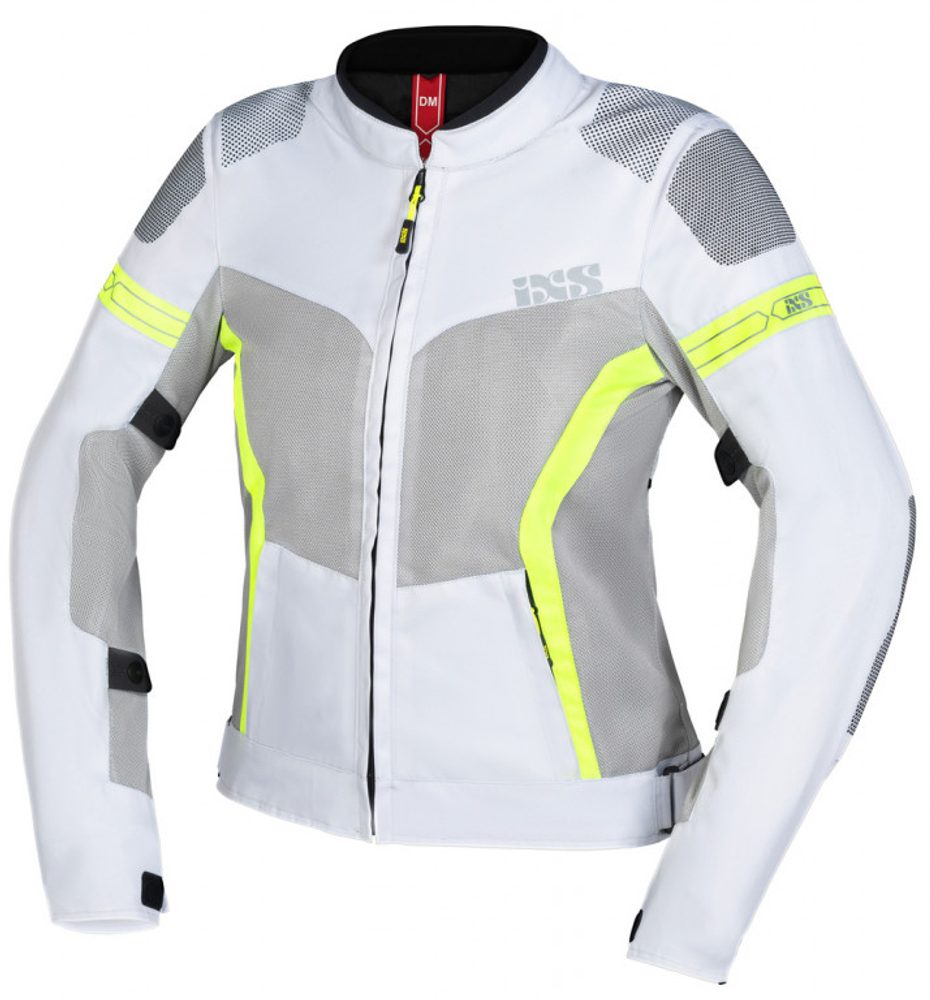 IXS Sports women\'s jacket iXS TRIGONIS-AIR X51064 light grey-grey-neon yellow DS