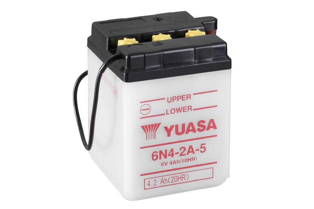 YUASA Konvenční 6V akumulátor bez kyseliny YUASA 6N4-2A-5