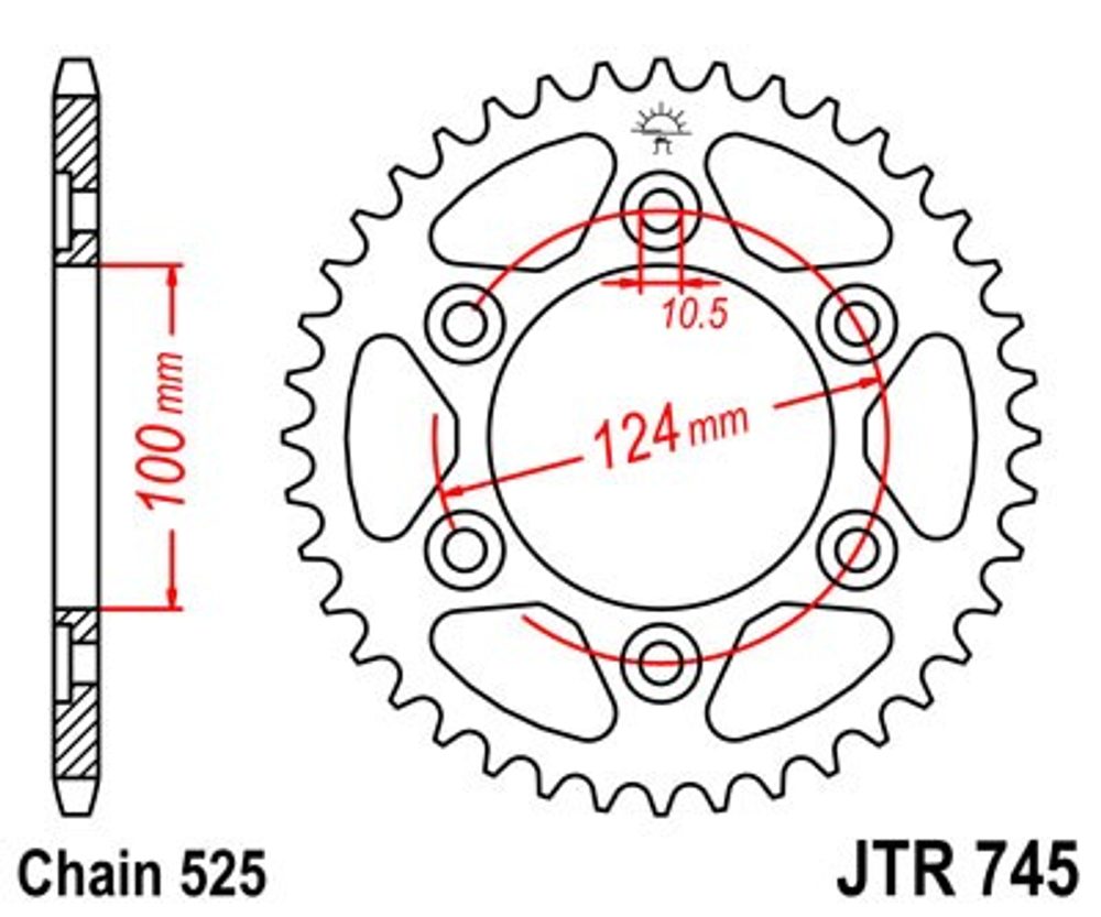 JT Řetězová rozeta JT JTR 745-39 39 zubů, 525