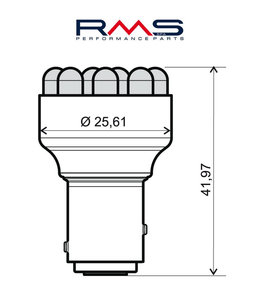 RMS Žárovka RMS 246510542 12V 12 Led, BAY15D červená