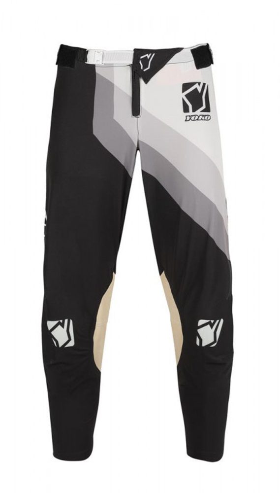 YOKO Motokrosové kalhoty YOKO VIILEE - černé/bílé