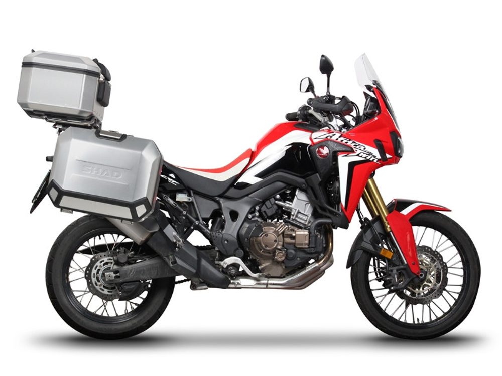 SHAD Kompletní sada hliníkových kufrů SHAD TERRA, 37L topcase 36L/47L boční kufry, včetně montážní sady a plotny SHAD HONDA CRF 1000 Africa Twin