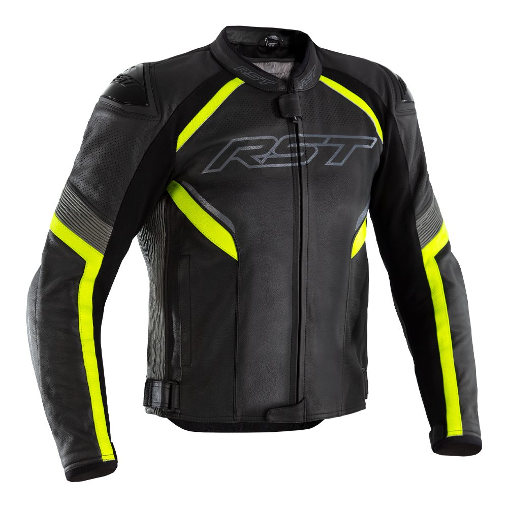 RST Pánská kožená bunda RST SABRE CE / 2530 - flo žlutá - 2XL