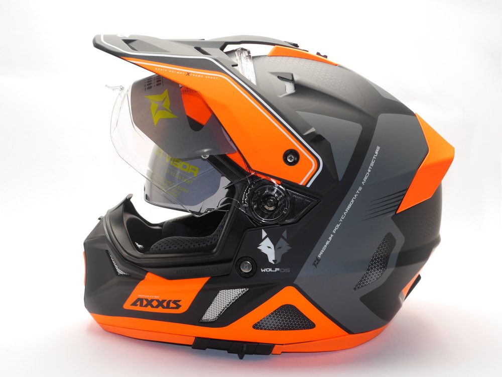 AXXIS Enduro helma AXXIS WOLF DS roadrunner B4 - matná fluo oranžová