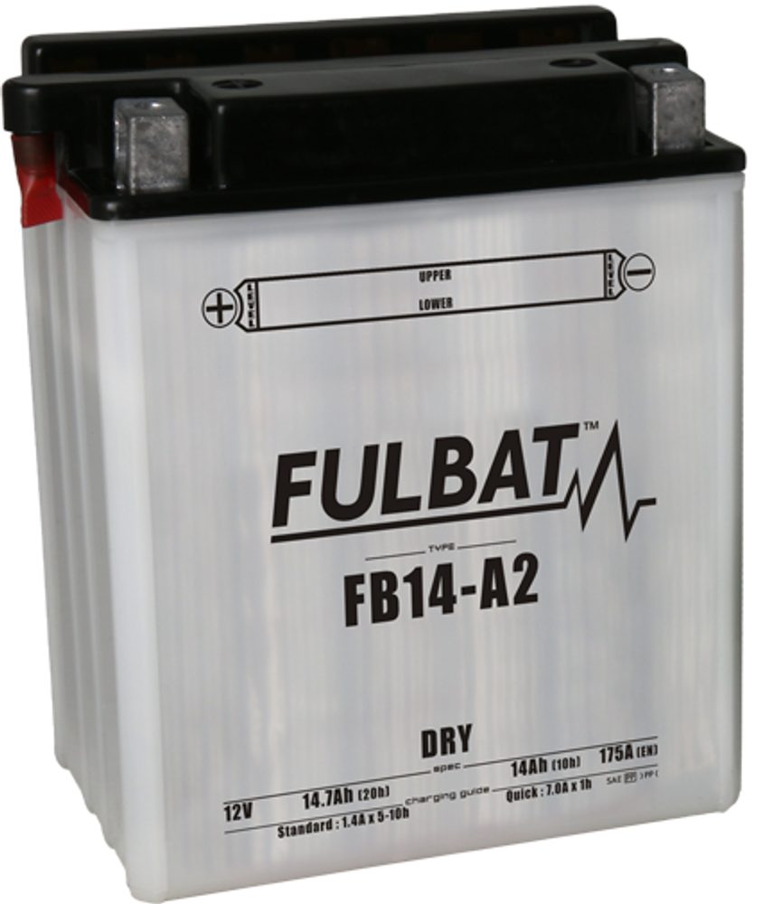 FULBAT Konvenční motocyklová baterie FULBAT FB14-A2 (YB14-A2) Včetně balení kyseliny