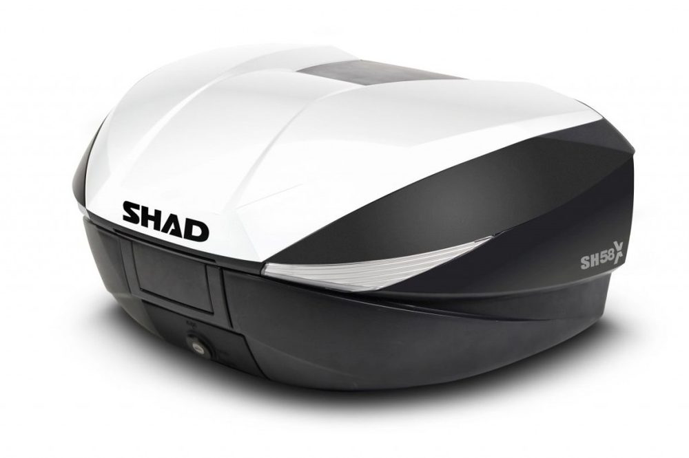 SHAD Vrchní kufr na motorku s barevným krytem SHAD SH58X bílá se zámkem PREMIUM
