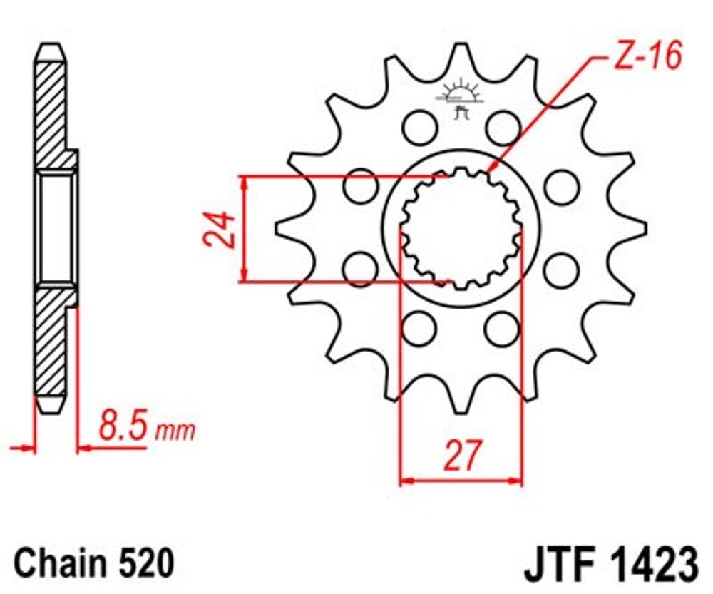 JT Řetězové kolečko JT JTF 1423-15 15 zubů, 520